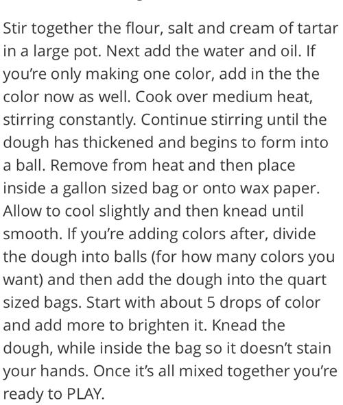 play dough directions 